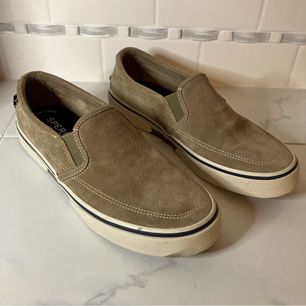Sperry Men's Brown Suede Slip-On Loafers. EUC!
